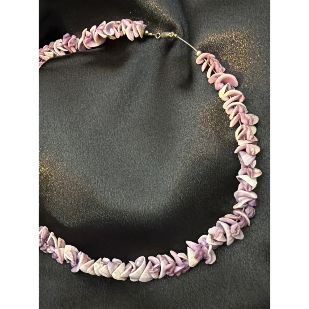 Vintage Purple Pastel Chip Seashell Choker Necklace 1980s 1990s - Picture 6 of 6